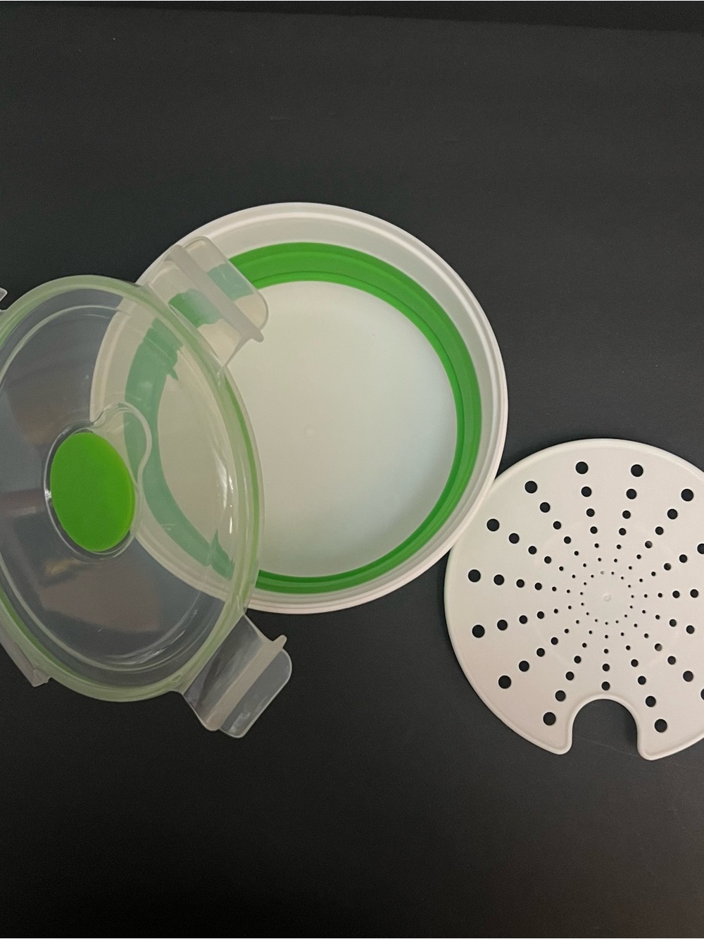 Weight Watchers Microwave Collapsable Steamer BPA Free Dishwasher Safe Green